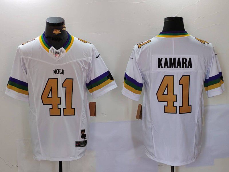 Men New Orleans Saints #41 Kamara White three generations 2024 Nike Vapor Limited NFL Jersey style 1